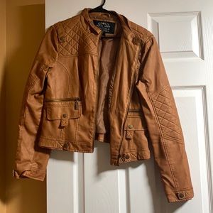 Blanc Noir Vegan Leather Jacket Camel Large